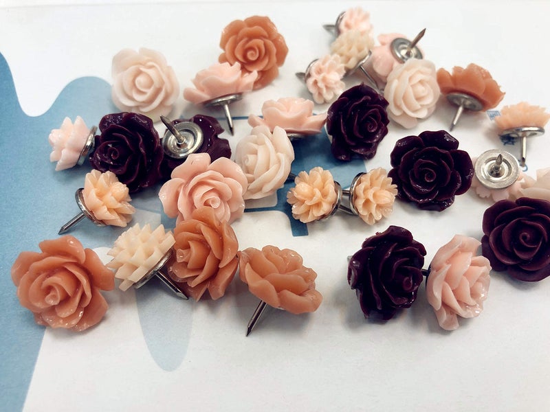 Temoyj Seven YJ.Push Pins 24 Pcs,Decorative ThumbTacks for CorkBoard,Feature Wall, Office Organization or Home - Image 4